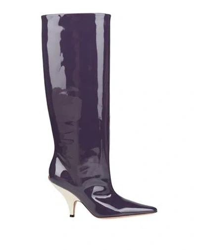 Bally Woman Boot Purple Size 5.5 Leather