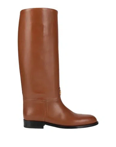 Bally Woman Boot Tan Size 10.5 Calfskin In Brown