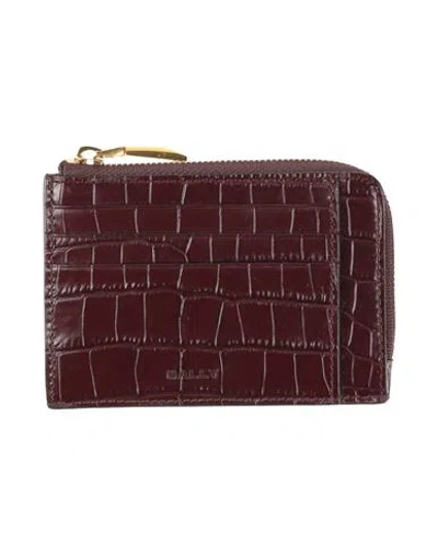 Bally Woman Cardholder Burgundy Size - Leather In Red