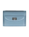 Bally Woman Coin Purse Light Blue Size - Cow Leather In Blue
