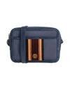 Bally Woman Cross-body Bag Navy Size - Textile Fibers, Leather In Blue
