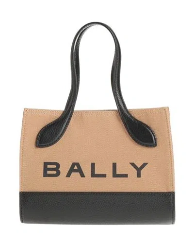 BALLY BALLY WOMAN HANDBAG CAMEL SIZE - LEATHER, TEXTILE FIBERS