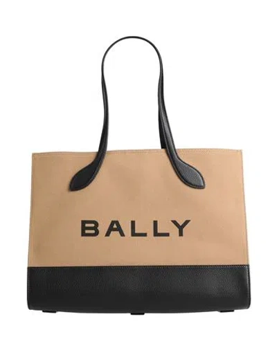 Bally Woman Handbag Camel Size - Leather, Textile Fibers In Sand