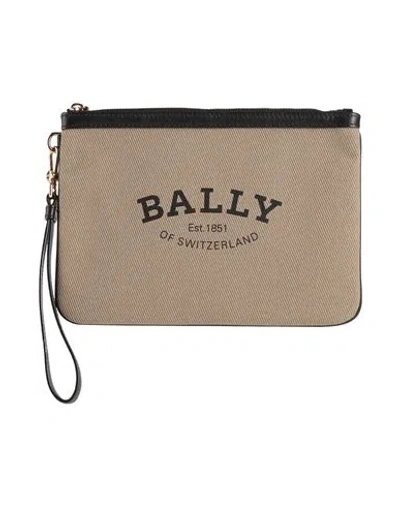 Bally Woman Handbag Khaki Size - Leather, Textile Fibers In Brown