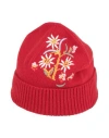 Bally Woman Hat Red Size Onesize Merino Wool, Cotton, Polyester, Wool, Acrylic In Red