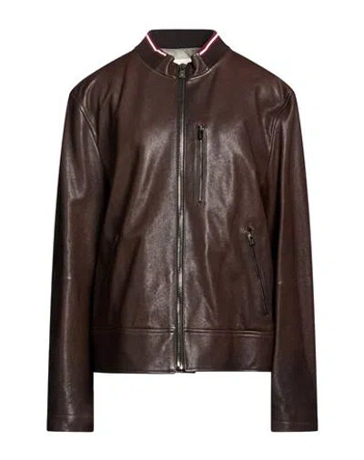 Bally Woman Jacket Brown Size 18 Lambskin In Multi