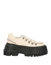 Bally Woman Lace-up Shoes Beige Size 8.5 Leather