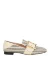 Bally Woman Loafers Beige Size 7.5 Cotton, Polyester, Leather In Beige