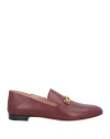 Bally Woman Loafers Burgundy Size 6 Calfskin In Red