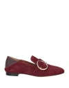 BALLY BALLY WOMAN LOAFERS BURGUNDY SIZE 6 LEATHER