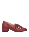 BALLY BALLY WOMAN LOAFERS BURGUNDY SIZE 7 CALFSKIN