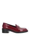 Bally Woman Loafers Burgundy Size 7 Calfskin In Red