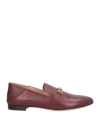 Bally Woman Loafers Burgundy Size 6 Calfskin In Red