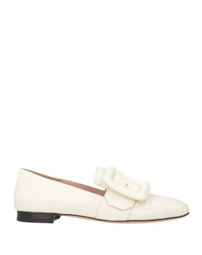 Bally Woman Loafers Cream Size 9.5 Goat Skin In White