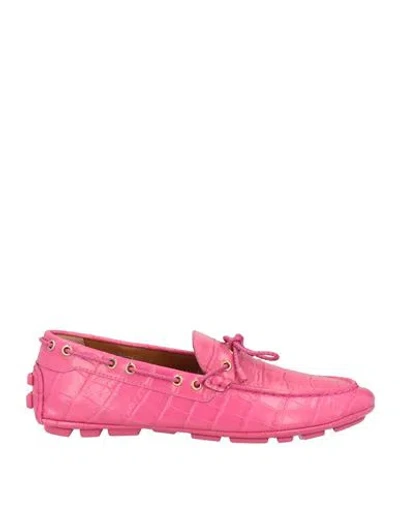 Bally Woman Loafers Fuchsia Size 7.5 Calfskin In Pink