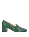 Bally Woman Loafers Green Size 8.5 Lambskin In Animal Print