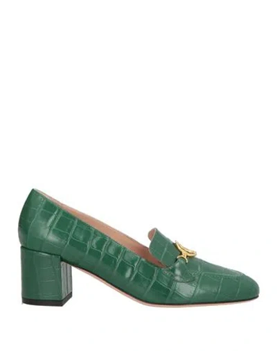 Bally Woman Loafers Green Size 8.5 Lambskin In Animal Print
