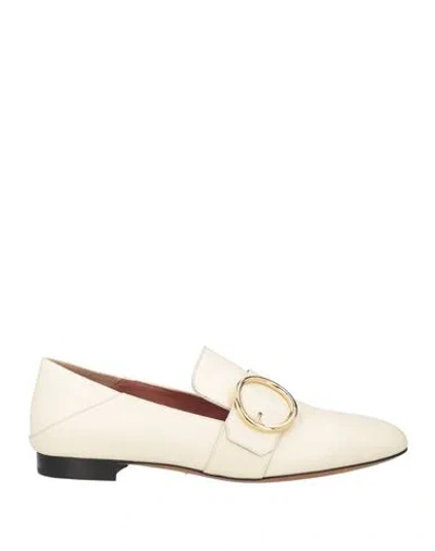 Bally Woman Loafers Ivory Size 11.5 Calfskin In White