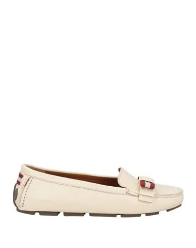 Bally Woman Loafers Ivory Size 5.5 Sheepskin In White