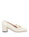 Bally Woman Loafers Ivory Size 7.5 Calfskin In White