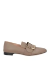Bally Woman Loafers Khaki Size 9.5 Calfskin In Beige