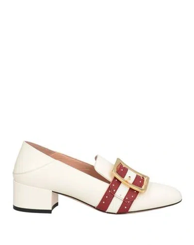 Bally Woman Loafers Off White Size 5.5 Calfskin In Neutral