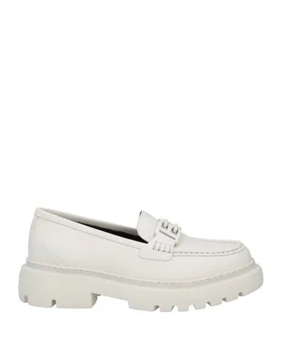 BALLY BALLY WOMAN LOAFERS OFF WHITE SIZE 7 CALFSKIN