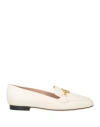 Bally Woman Loafers Ivory Size 7.5 Leather In Off White