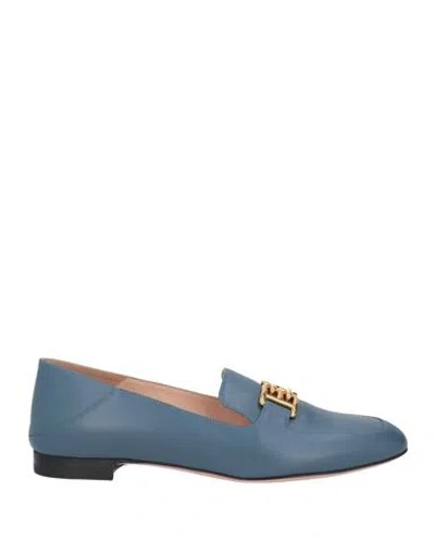 Bally Woman Loafers Pastel Blue Size 5.5 Calfskin