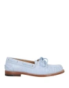 Bally Woman Loafers Sky Blue Size 7.5 Calfskin In Blue