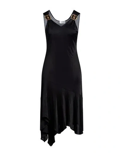 Bally Woman Midi Dress Black Size Xl Viscose In Multi