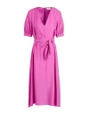 Bally Woman Midi Dress Mauve Size 8 Viscose In Purple