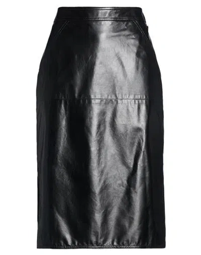 Bally Woman Midi Skirt Black Size 8 Lambskin