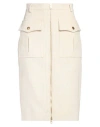 Bally Woman Midi Skirt Ivory Size 12 Cotton In White