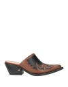 Bally Woman Mules & Clogs Brown Size 7.5 Calfskin In Brown