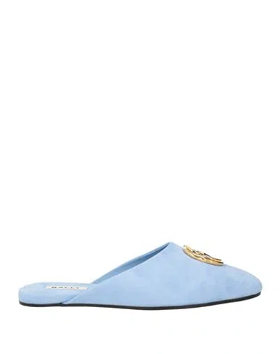 Bally Woman Mules & Clogs Light Blue Size 10.5 Goat Skin In Blue