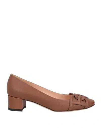 Bally Woman Pumps Brown Size 6.5 Calfskin