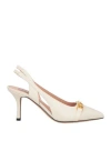 Bally Woman Pumps Cream Size 6 Lambskin In White