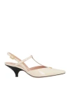 Bally Woman Pumps Ivory Size 7.5 Calfskin In White