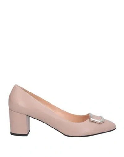 Bally Woman Pumps Light Brown Size 11 Lambskin In Beige