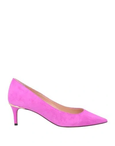 Bally Woman Pumps Magenta Size 5.5 Leather
