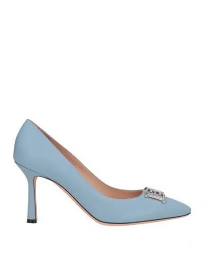 Bally Woman Pumps Sky Blue Size 4.5 Lambskin