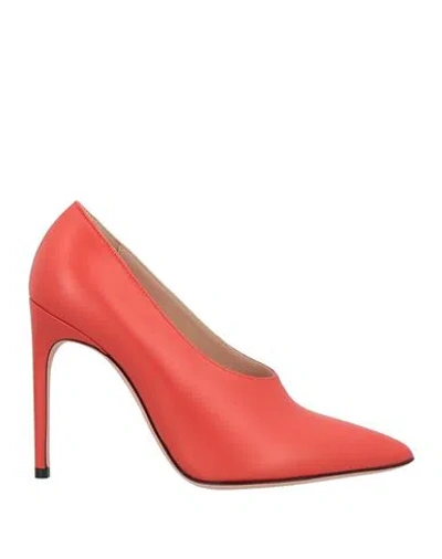 Bally Woman Pumps Tomato Red Size 6.5 Leather