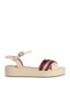 Bally Woman Sandals Beige Size 6.5 Soft Leather, Textile Fibers