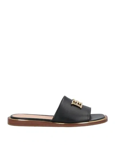 Bally Woman Sandals Black Size 4.5 Calfskin