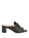 Bally Woman Sandals Black Size 6 Soft Leather In Black