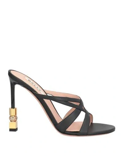Bally Woman Sandals Black Size 6.5 Lambskin