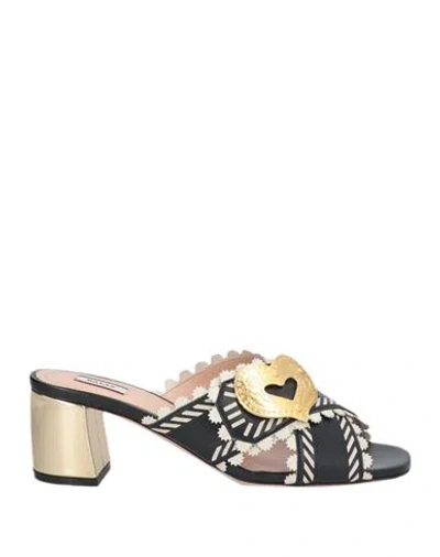 Bally Woman Sandals Black Size 7 Lambskin