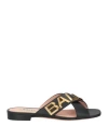 Bally Woman Sandals Black Size 7 Leather In Black