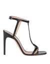Bally Sandals Woman Sandals Black Size 7.5 Leather In Black